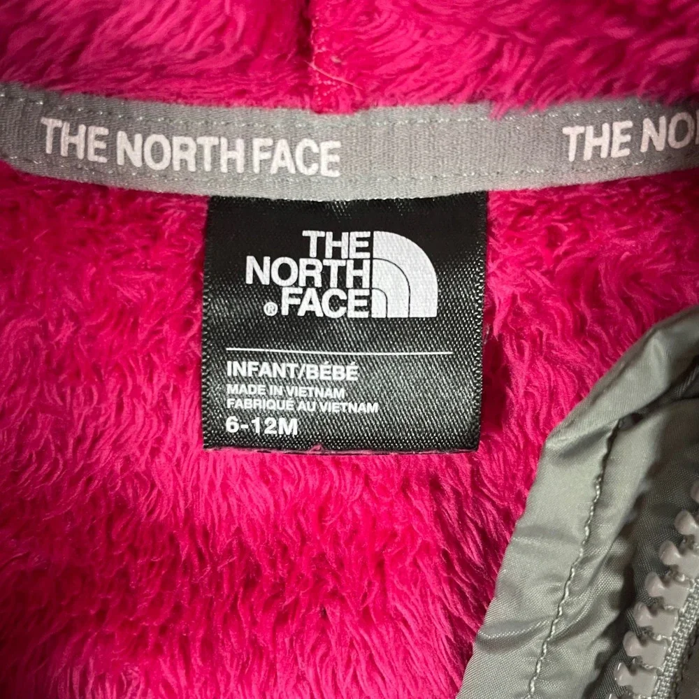 The North Face Infant Oso Hooded Fleece Jacket Pink Grey 6-12 Months Outdoor